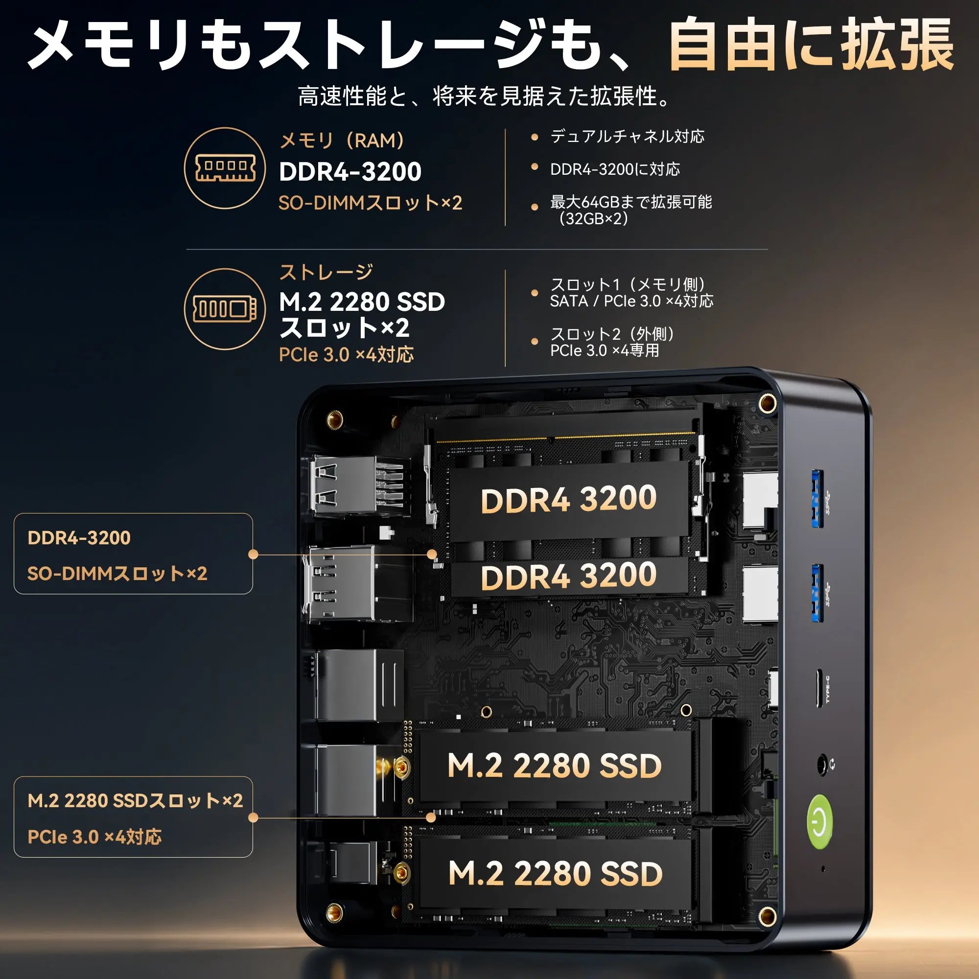 GMKtec M5S AMD Ryzen™ 3 5400U ミニPC