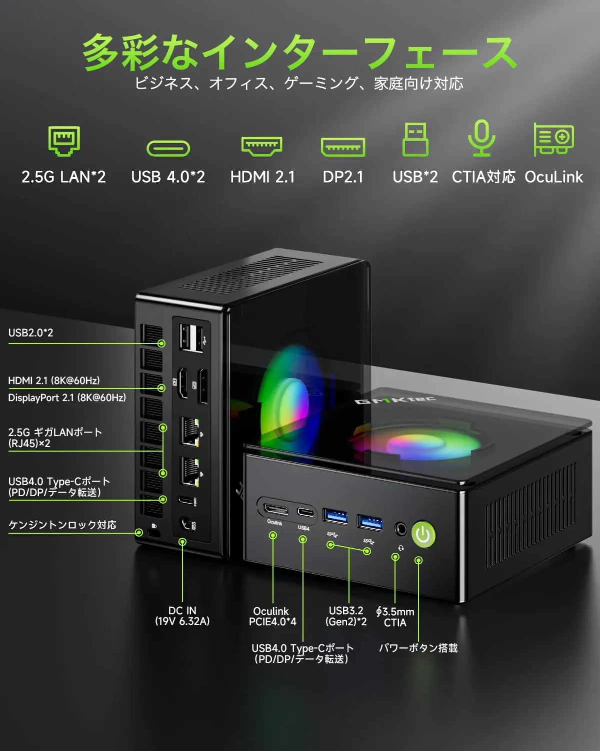 GMKtec K11 AMD Ryzen™ 9 8945HS 搭載ミニPC GMKtec