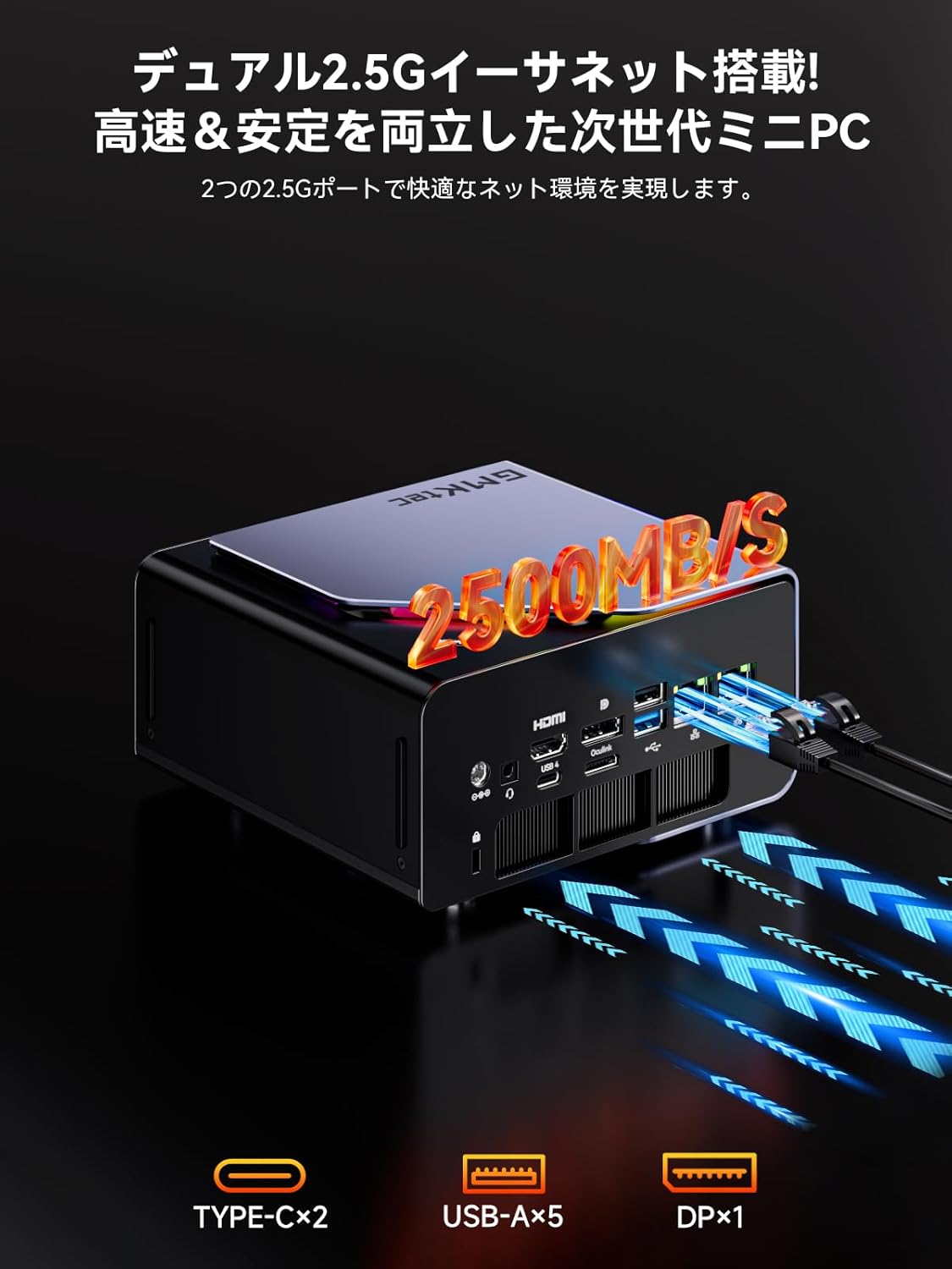 GMKtec K12 AMD Ryzen™ 7 H 255 ミニPC