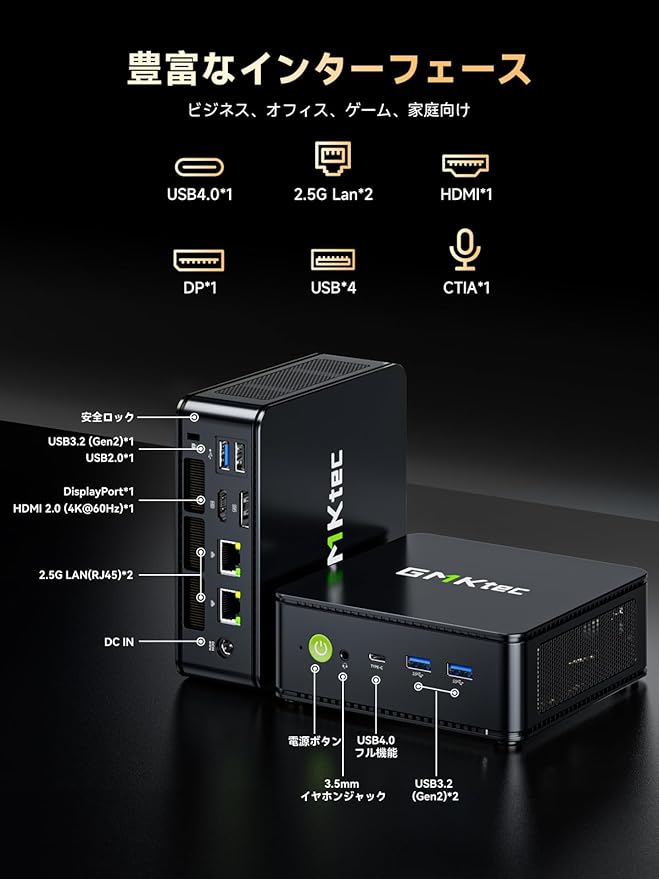 GMKtec M6 Ultra AMD Ryzen™ 5 7640HS ミニPC