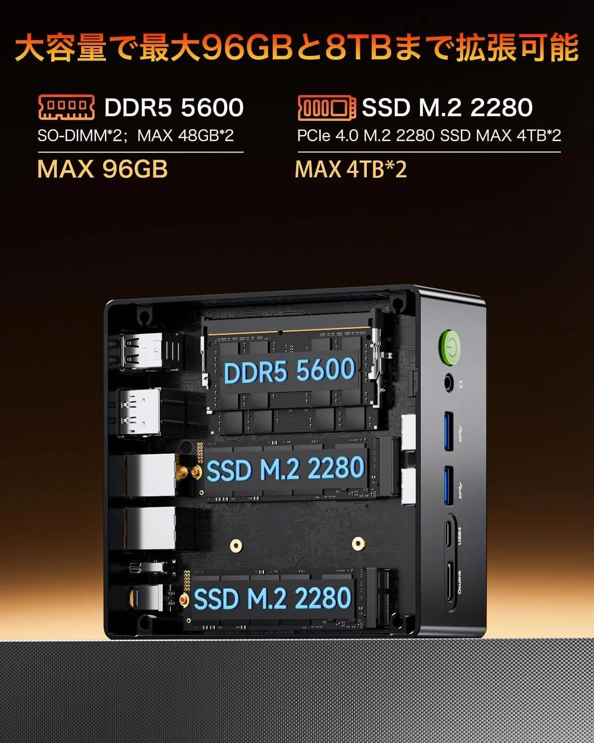GMKtec K8 Plus AMD Ryzen™ 7 8845HS ミニPC GMKtec