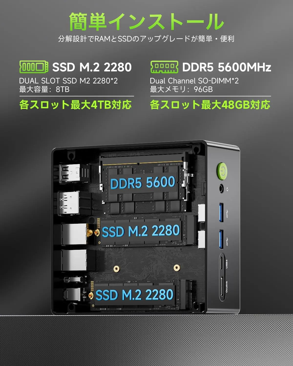GMKtec K11 AMD Ryzen™ 9 8945HS 搭載ミニPC GMKtec