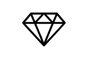 白底图中间有一颗粗线条的钻石