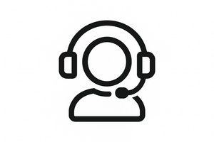 白底图，中间是一个粗线条的客服耳机