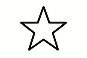 白底图，中间是一颗粗线条的五角星